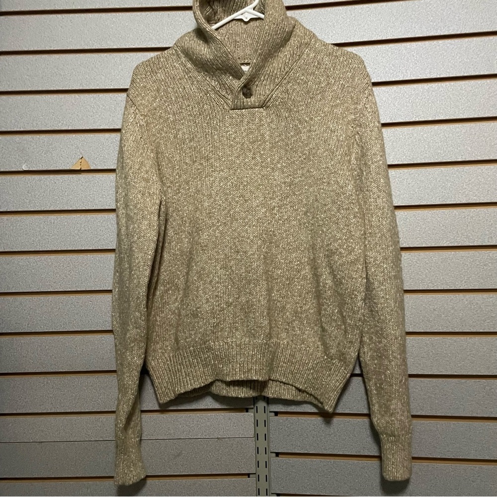 Mutual Weave Mock Neck‎ Sweater Tan Medium
